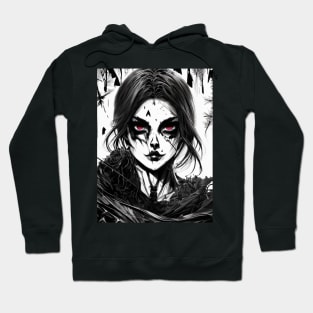 Hauntingly Beautiful: Get Lost in the Enchanting and Eerie World of Black and White Art Hoodie